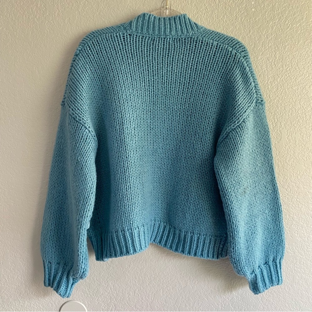 Anthropologie Duchamp Embroidered Chucky 3D Daisy Floral Knit Cardigan Sweater - Picture 10 of 11